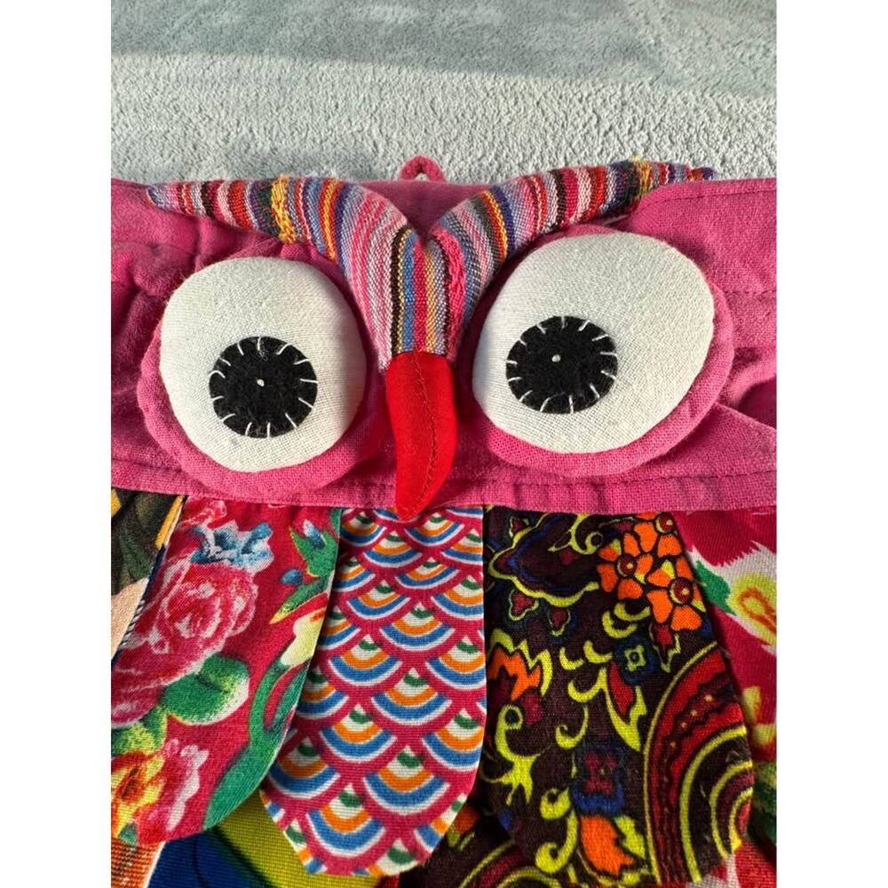 Handmade Patchwork Owl Drawstring Backpack - Picture 3 of 5